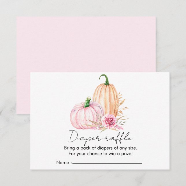Cartão De Informações Placa de Gabinete Babyshower Boho Pumpkin Boho (Frente/Verso)