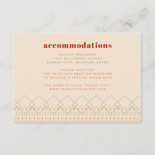 Cartão De Informações Placa de gabinete Boho Southwestern (Frente)