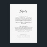 Cartão De Informações Placa de gabinete com detalhes simples do Elegante<br><div class="desc">Este simples e elegante cartão de cercado é perfeito para o seu casamento preto e branco minimalista moderno. O design apresenta fonte contemporânea mínima acompanhada de caligrafia formal. Mantenha-o como está,  ou escolha personalizá-lo com seu próprio trabalho de arte ou fotos!</div>