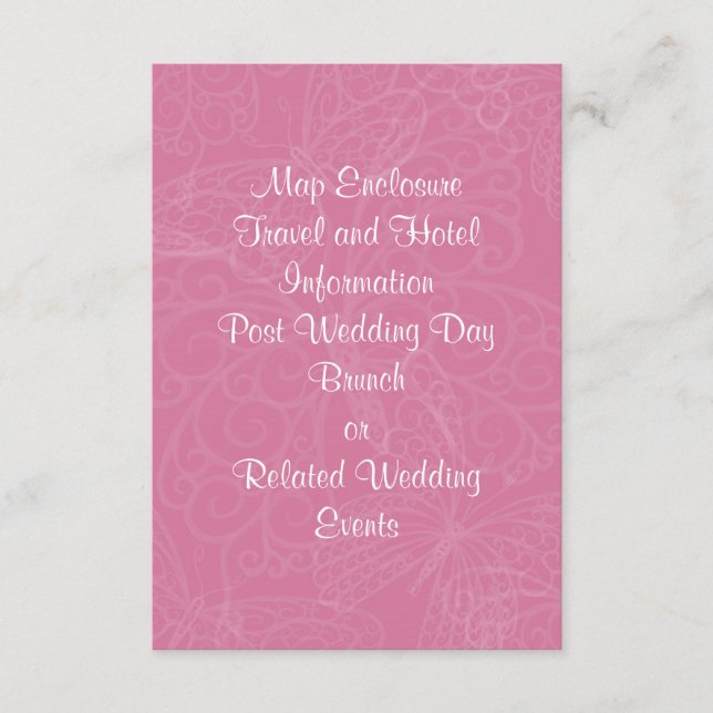 Cartão De Informações Placa de gabinete da borboleta de filtro em rosa (Frente)