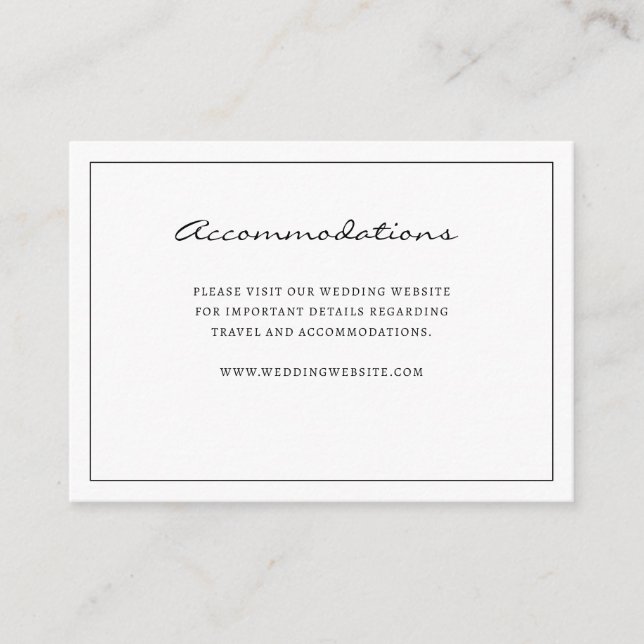 Cartão De Informações Placa de gabinete de acomodação simples (Frente)