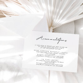 Cartão De Informações Placa de gabinete de acomodações em preto e branco