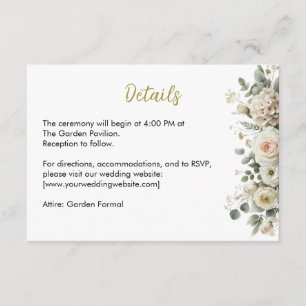 Cartão De Informações Placa de gabinete de casamento Elegante embutida e