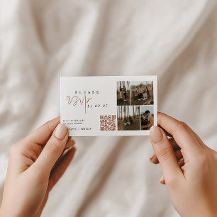 Cartão De Informações Placa de gabinete de código QR de 5 fotos rsvp mín