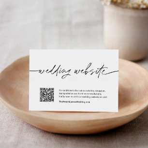 Cartão De Informações Placa de gabinete de código QR do site de casament