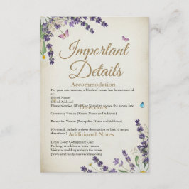 Cartão De Informações Placa de gabinete de Cottagecore russo