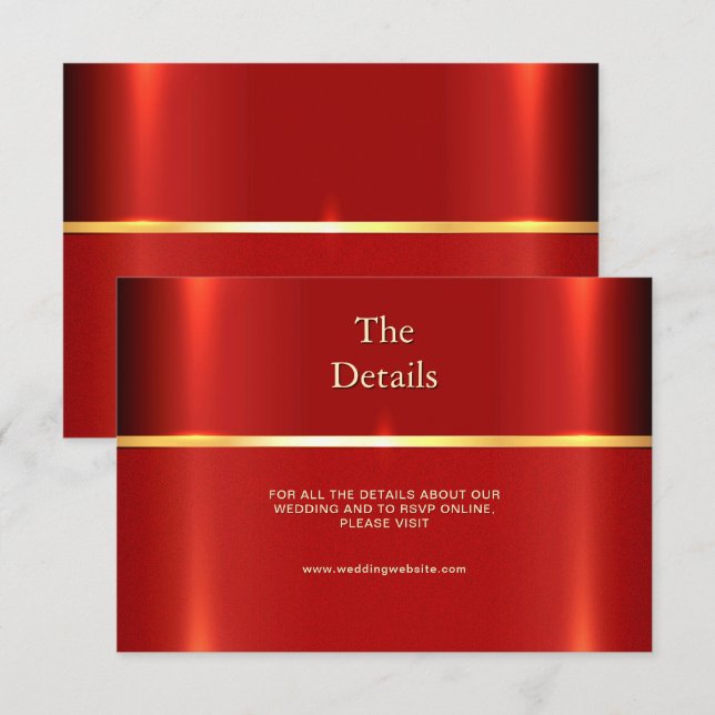 Cartão De Informações Placa de gabinete de detalhe vermelho simples (Frente/Verso)