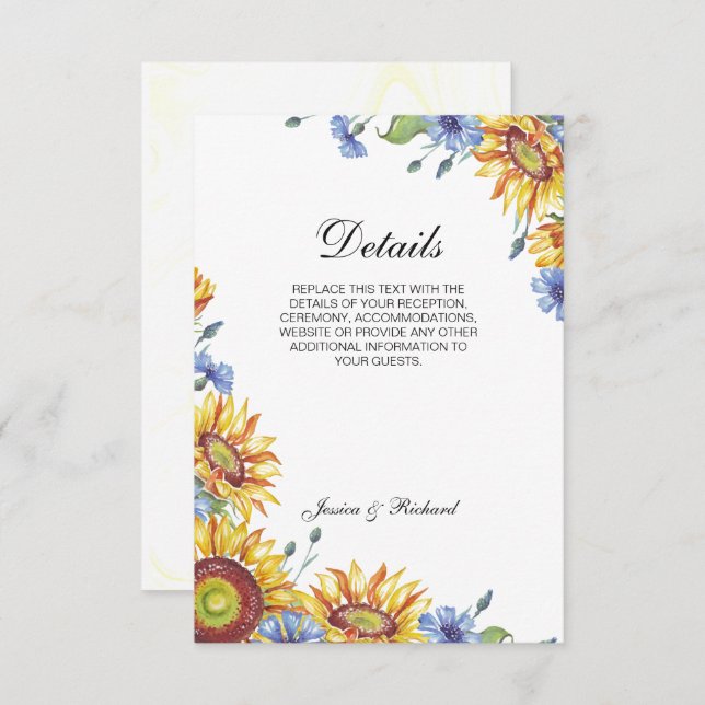 Cartão De Informações Placa de Gabinete de Detalhes de Aquarela Ucrânia (Frente/Verso)