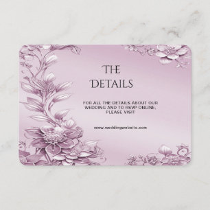 Cartão De Informações Placa de gabinete de detalhes de folhagem floral r