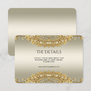 Cartão De Informações Placa de gabinete de detalhes do Ornamentado Doura