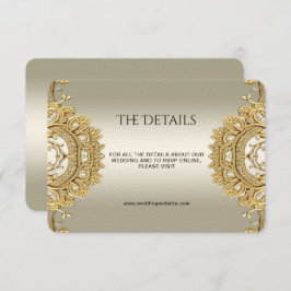 Cartão De Informações Placa de gabinete de detalhes do Ornamentado Doura