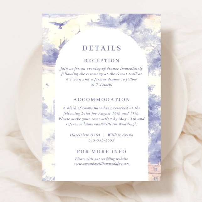 Cartão De Informações Placa de Gabinete de Detalhes Toile de jouy (Criador carregado)