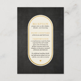 Cartão De Informações Placa de gabinete de Recepção de casamento preta e