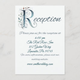 Cartão De Informações Placa de gabinete de Recepção de casamento R flori