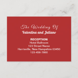 Cartão De Informações Placa de gabinete de Recepção de casamento Vermelh