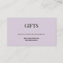 Cartão De Informações Placa de Gabinete de Registro de Presente Roxo Cla