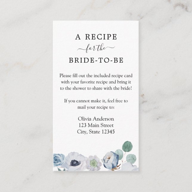 Cartão De Informações Placa de Gabinete de Solicitação de Receita de Chá (Frente)