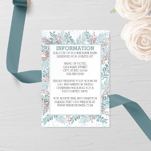 Cartão De Informações Placa de gabinete do Casamento no inverno Snowfall