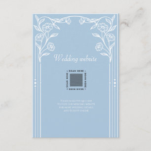 Cartão De Informações Placa de gabinete do casamento vintage Romance Azu