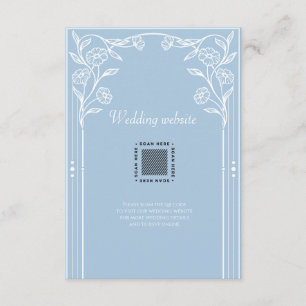 Cartão De Informações Placa de gabinete do casamento vintage Romance Azu