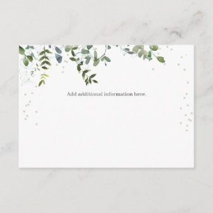 Cartão De Informações Placa de gabinete do Chá de fraldas Eucalyptus