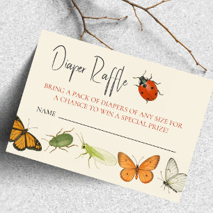 Cartão De Informações Placa de gabinete do Chá de fraldas Raffle Fralda 