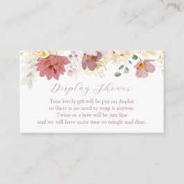 Cartão De Informações Placa de gabinete do Chá de sangue rosa