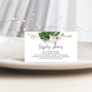 Cartão De Informações Placa de gabinete do chá para exibição floral trop