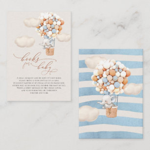 Cartão De Informações Placa de gabinete do elefante Balloon Baby Books