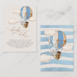 Cartão De Informações Placa de gabinete do elefante Balloon Baby Books