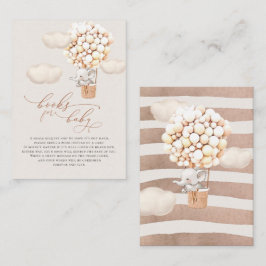 Cartão De Informações Placa de gabinete do elefante Balloon Baby Books