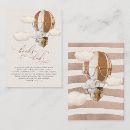 Cartão De Informações Placa de gabinete do elefante Balloon Baby Books