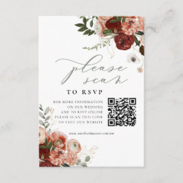 Cartão De Informações Placa de gabinete do site de casamento Código QR R