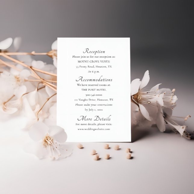 Cartão De Informações Placa de gabinete Elegante de script mínimo (Criador carregado)