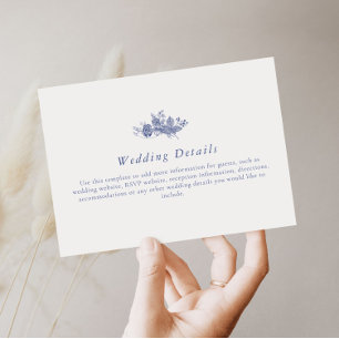 Cartão De Informações Placa de gabinete Elegante Toile French Wishing De