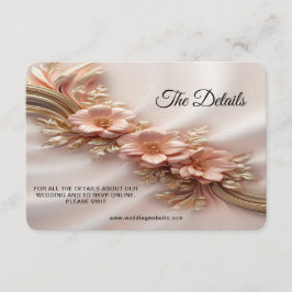 Cartão De Informações Placa de Gabinete Floral Detalhado de Pêssego Lara