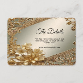 Cartão De Informações Placa de gabinete Floral Detalhado do Ornamentado