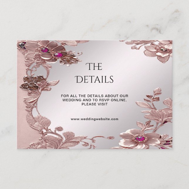 Cartão De Informações Placa de gabinete Floral Detalhado do Ornamentado  (Frente)