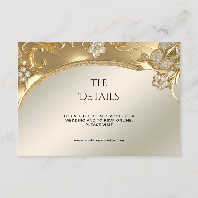 Cartão De Informações Placa de gabinete Floral Detalhado do Ornamentado  (Frente)