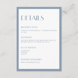 Cartão De Informações Placa de Gabinete para Detalhes Azul Moderno Deco