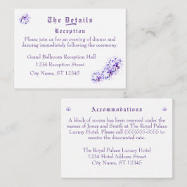 Cartão De Informações Placa de gabinete para violetas elegantes