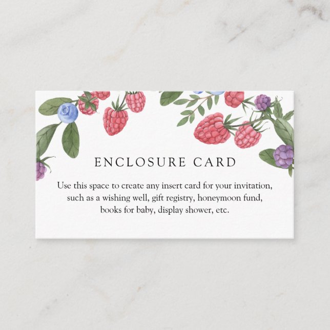 Cartão De Informações Placa de gabinete personalizada Berry Sweet (Frente)