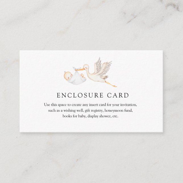 Cartão De Informações Placa de gabinete personalizada White Stork (Frente)