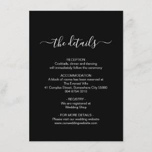 Cartão De Informações Placa de gabinete preto e branco simples