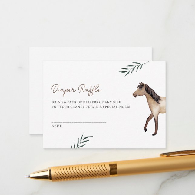 Cartão De Informações Placa de gabinete Raffle de Fralda equina (Frente/Verso In Situ)