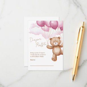 Cartão De Informações Placa de gabinete Raffle de fralda para um chá de 