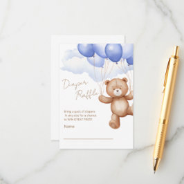 Cartão De Informações Placa de gabinete Raffle de fralda para um chá de