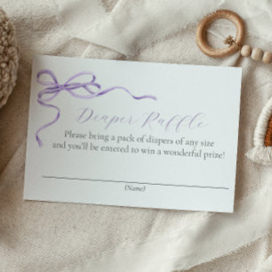 Cartão De Informações Placa de gabinete Raffle de Fralda roxa
