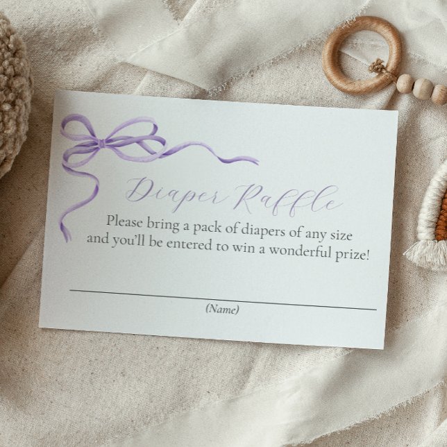 Cartão De Informações Placa de gabinete Raffle de Fralda roxa (Criador carregado)