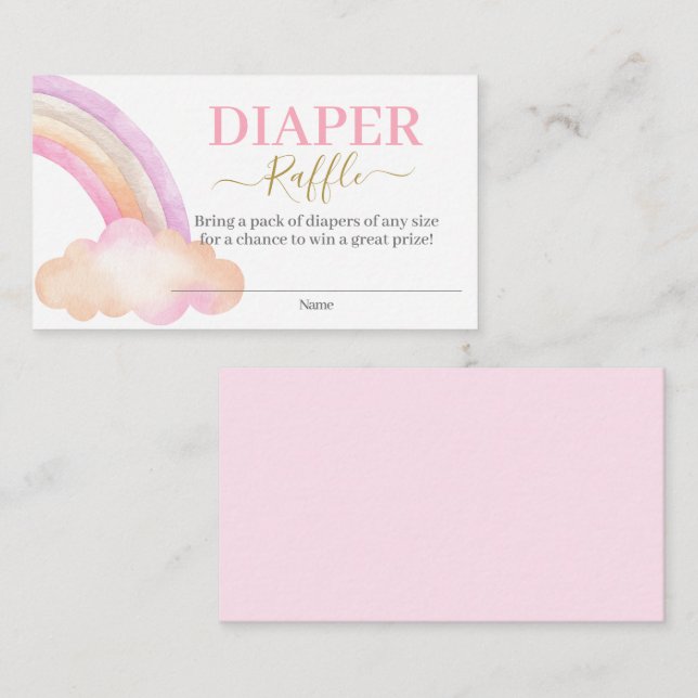Cartão De Informações Placa de gabinete Raffle Fralda-arco-íris (Frente/Verso)
